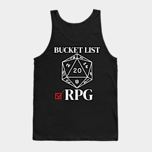 Bucket List Rpg Fantasy Tabletop Enjoy Rolling D20 Gamer Tank Top